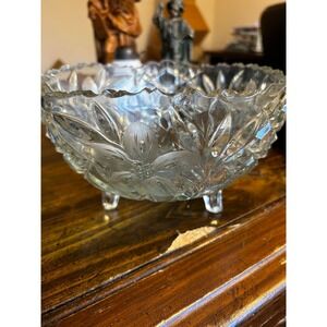 Vintage Cut Glass Crystal Bowl Footed Centerpieceece